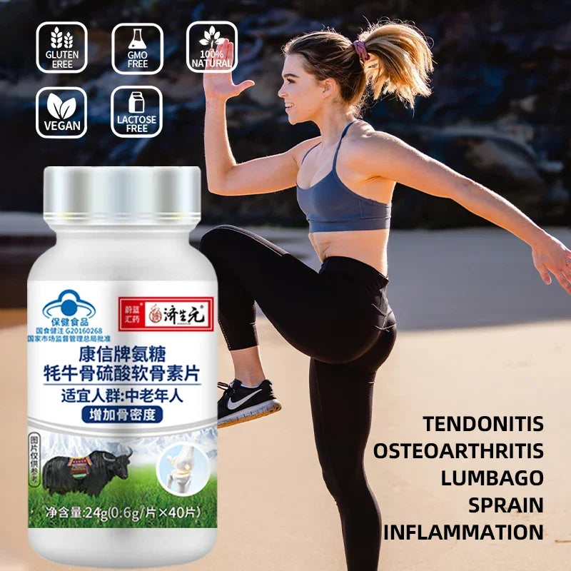 Glucosamine Chondroitin Sulfate Tablets Joint Pain Arthritis Osteoporosis Promote Bone Strength Growth Supplements