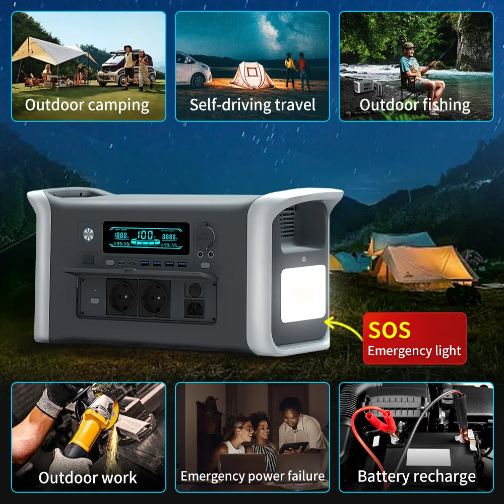 Portable Power Station 2600W 1800WGenerator Battery 110/220V/12V/5V Mobile Power Storage For Travel/Camping/Emergency Use