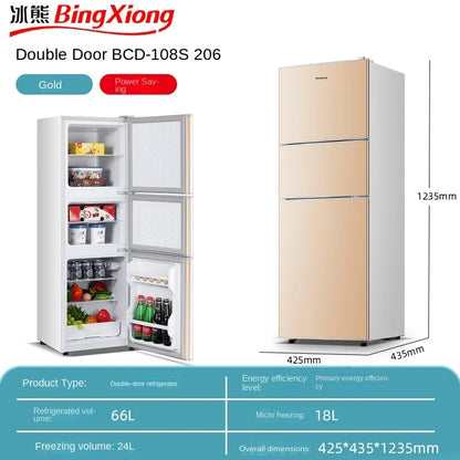 Small refrigerator Home small dormitory rental room frozen refrigeration mini double door refrigerator freezer  무선냉장고  alpicool