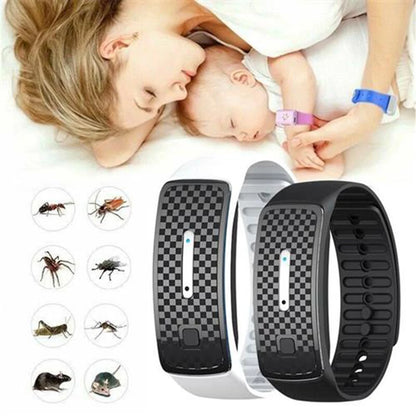 Electronic Bionic Wave Charging Summer Anti-mosquito Pest Control Wristband For Children Ultrasound Mosquito Repellent Bracelet