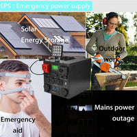 1200W 1280Wh Portable Power Station LiFePO4 Battery 100Ah Rechargeable Power Bank Solar Generator For Camping RV Boat Fishing