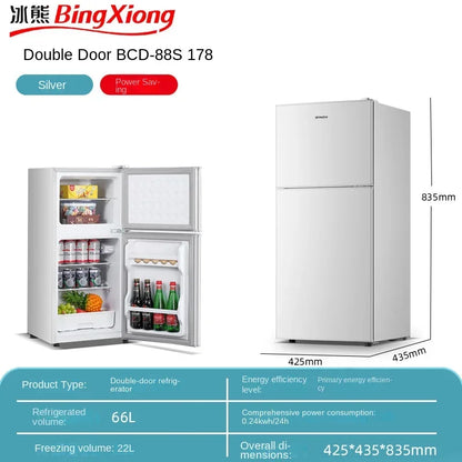 Small refrigerator Home small dormitory rental room frozen refrigeration mini double door refrigerator freezer  무선냉장고  alpicool