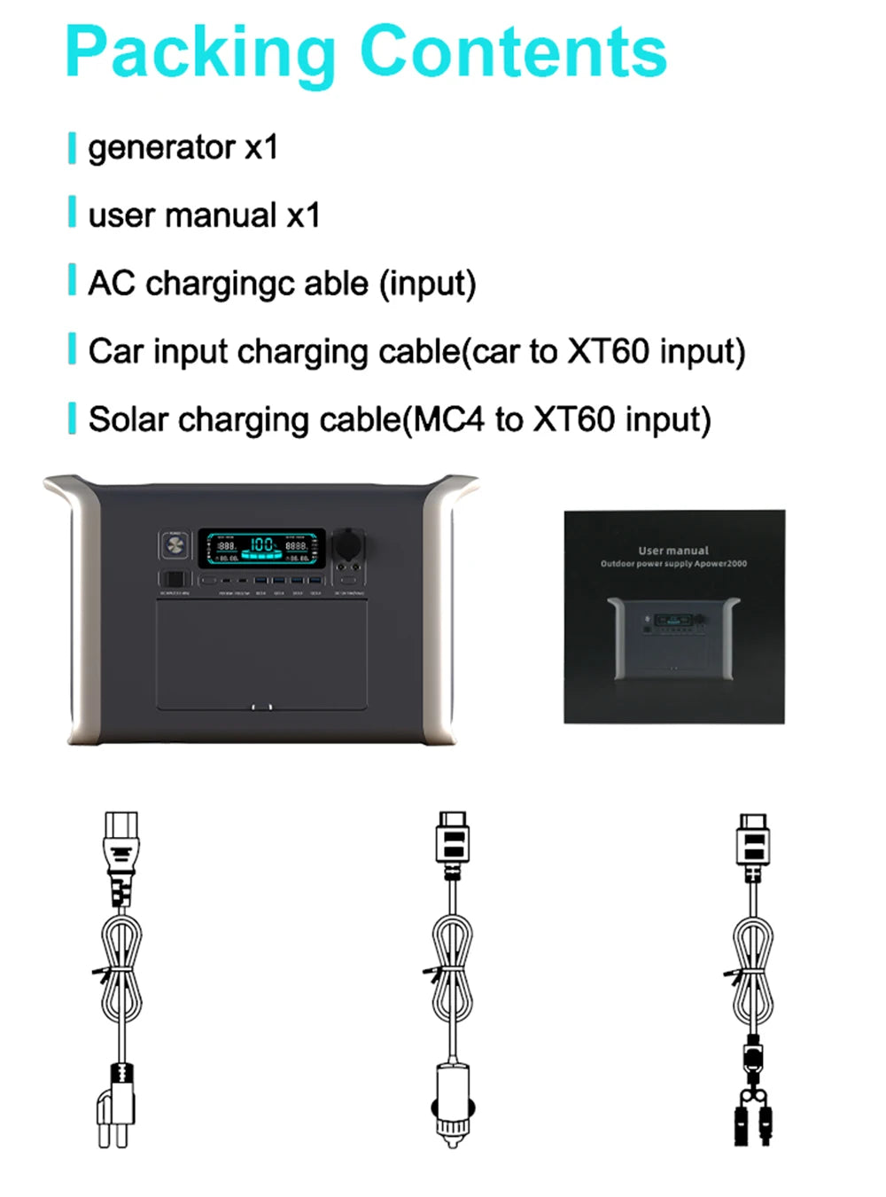 Portable Power Station Home Emergency 1800W 1024Wh Power Bank AC 220V LiFePo4 Battery Fast Charge Fast Shipping