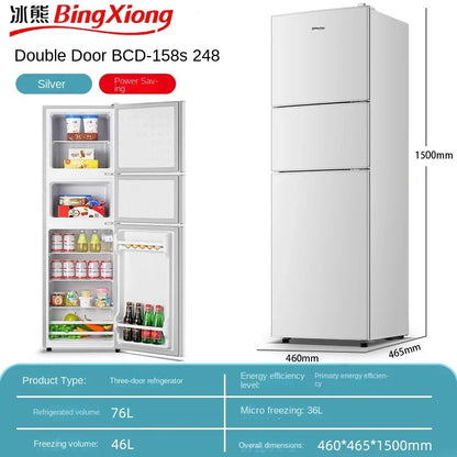 Small refrigerator Home small dormitory rental room frozen refrigeration mini double door refrigerator freezer  무선냉장고  alpicool