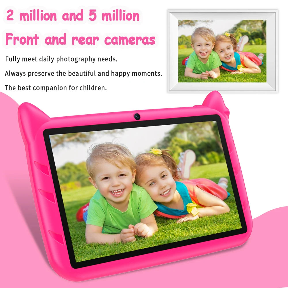 BDF 7 Inch Kid Tablet Android 13, 4GB RAM 64GB ROM,1TB Expand,5G WiFi,4000MAH Battery,Dual Camera, Children's Gift Kids Software