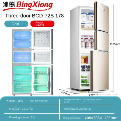 Small refrigerator Home small dormitory rental room frozen refrigeration mini double door refrigerator freezer  무선냉장고  alpicool