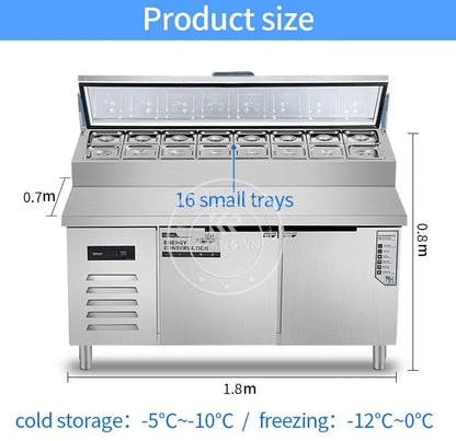 Slotted Fresh-keeping Workbench Display Fridge Salad Bar Refrigerator Undercounter Fridge