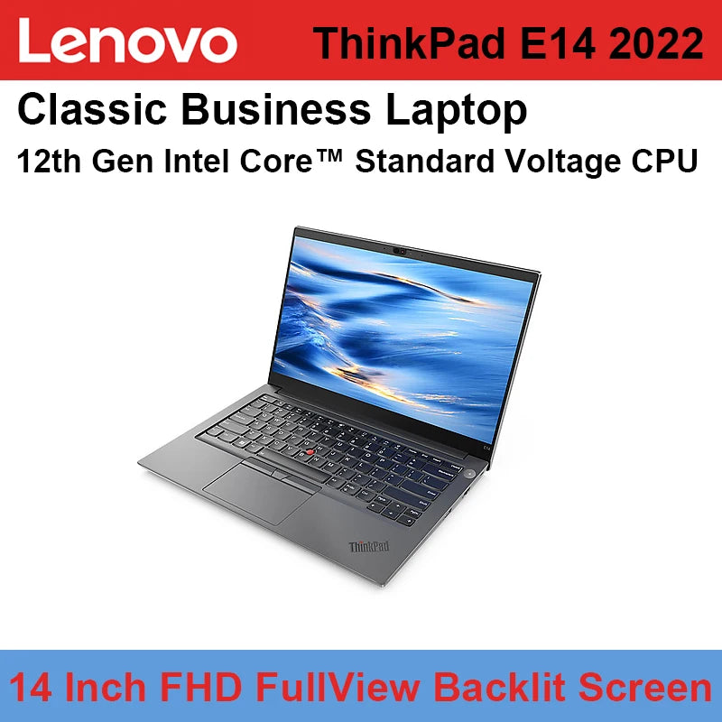 Lenovo ThinkPad E14 Business Laptop  With i7-1260P i7-1165G7 i5 i3 AMD R7 R5 R3 8GB 16GB 512GB MX450 Xe GPU 14 Inch FHD Backlit