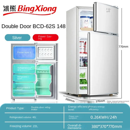 Small refrigerator Home small dormitory rental room frozen refrigeration mini double door refrigerator freezer  무선냉장고  alpicool