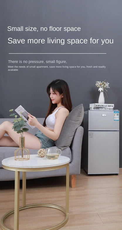 Small refrigerator Home small dormitory rental room frozen refrigeration mini double door refrigerator freezer  무선냉장고  alpicool