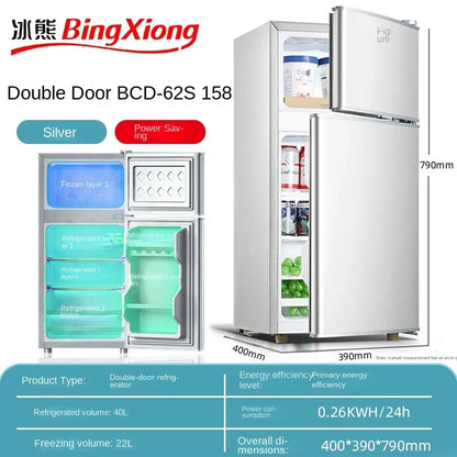 Small refrigerator Home small dormitory rental room frozen refrigeration mini double door refrigerator freezer  무선냉장고  alpicool