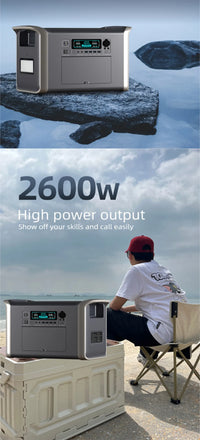 Lifepo4 Cell 220V 12V Camping Power Bank 2600W 1800W Portable Power Station For Home And Outdoor Emergency Power Supply