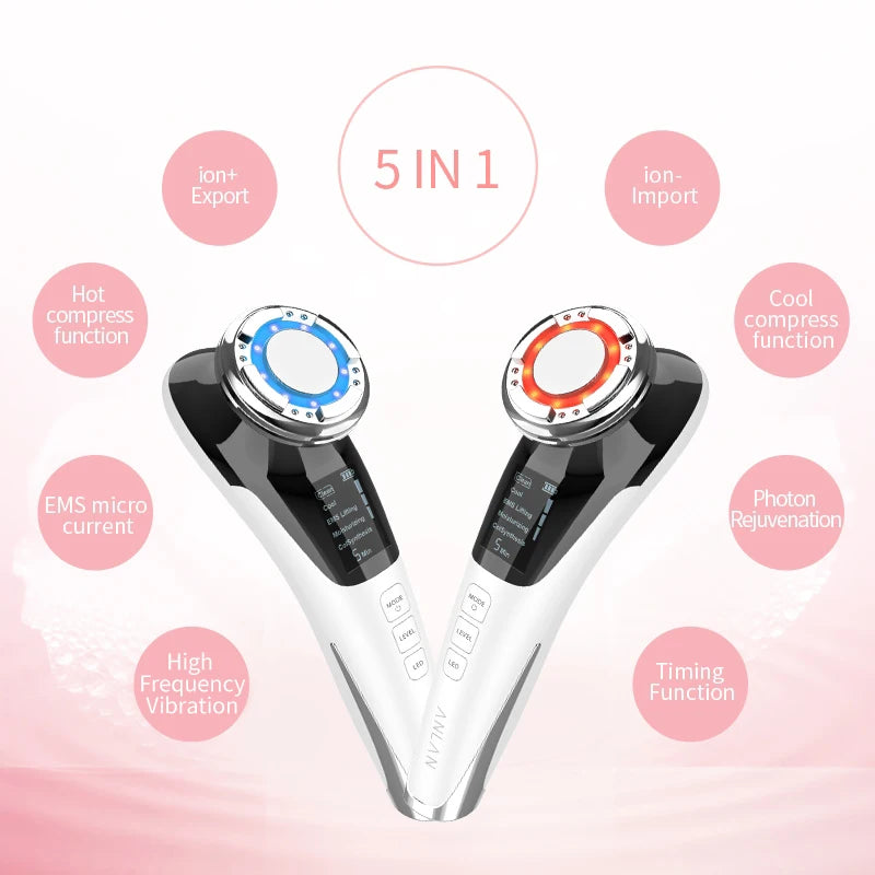 ANLAN EMS Facial Massager Face Lifting Deep Cleaning LED Light Skincare Skin Tighten Hot Cool Compress Skin Care Beauty Device