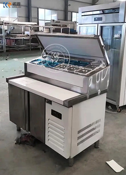 Slotted Fresh-keeping Workbench Display Fridge Salad Bar Refrigerator Undercounter Fridge