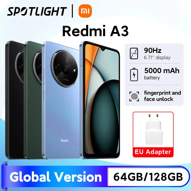 [World Premiere] Xiaomi Redmi A3 Smartphone 6.71" Dot Drop display MediaTek Helio G36 64GB / 128GB ROM 5000mAh Battery 90Hz