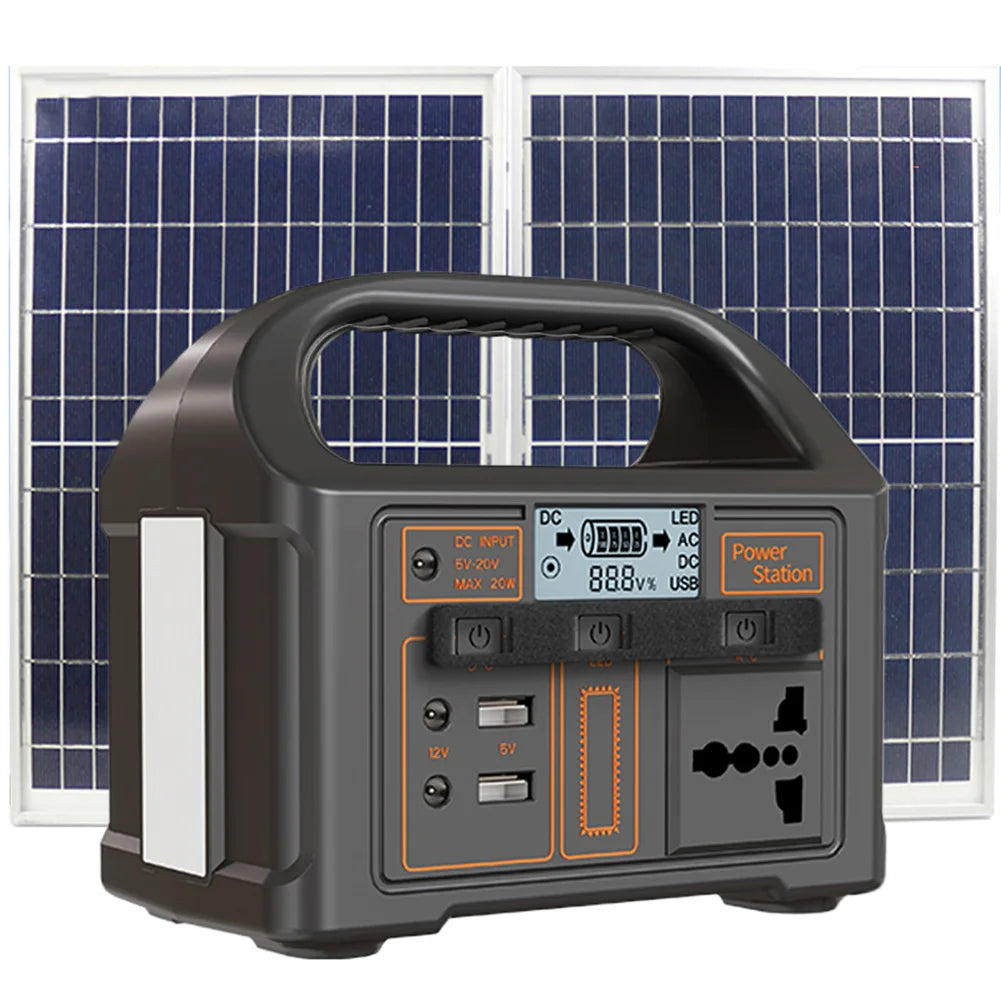 100W Portable Solar Power Station 110V/220V Power Generator Outdoor Power Supply Portable Outdoor Generator for Travel Adventure