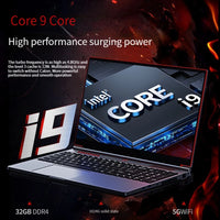 2024 New Gaming Laptop Computer Intel Core i9-10885H i7 10870H GTX1650 4G 16.1 Inch IPS Screen RAM Max 64GB 2*DDR4 2*M.2 NVMe