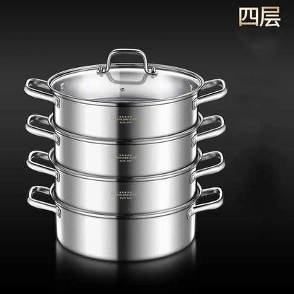 304 stainless steel thickened household steamer multi-layer induction cooker gas stove universal soup pot  food steamer