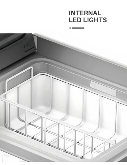75L Dual Zone Solar Refrigerator Portable Car Freezer Powerful Compressor Quickly Cooler Car Refrigerator