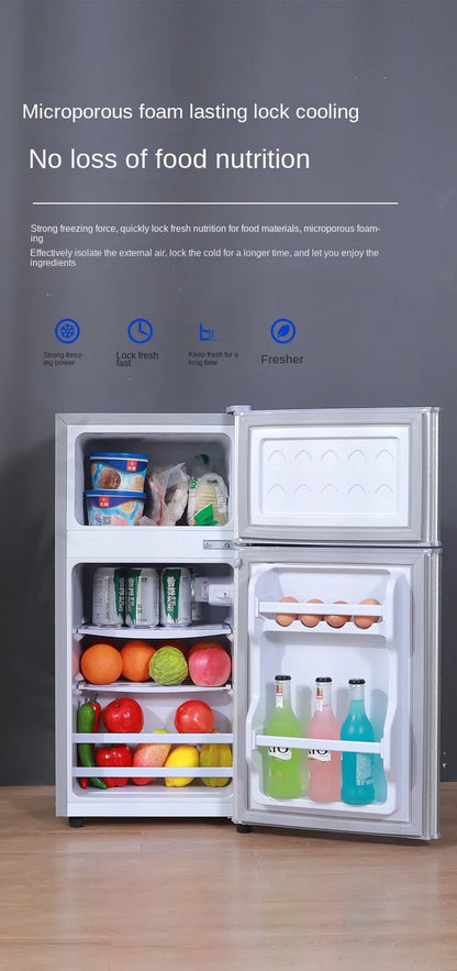 Small refrigerator Home small dormitory rental room frozen refrigeration mini double door refrigerator freezer  무선냉장고  alpicool
