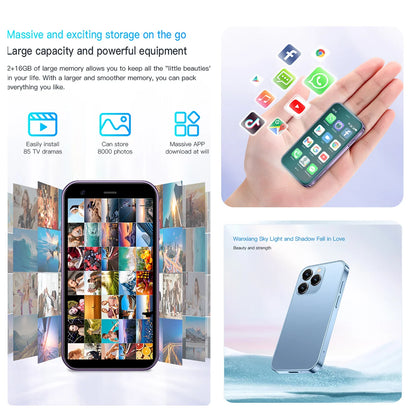 SOYES XS15 Blue 3G Mini Smartphone 3.0" HD Screen 2G RAM 16G ROM Dual SIM Standby Play Store Multiple colors available More Apps