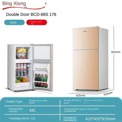 Small refrigerator Home small dormitory rental room frozen refrigeration mini double door refrigerator freezer  무선냉장고  alpicool