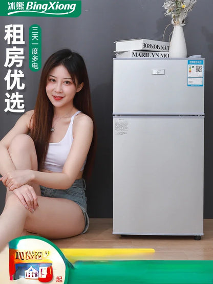 Small refrigerator Home small dormitory rental room frozen refrigeration mini double door refrigerator freezer  무선냉장고  alpicool