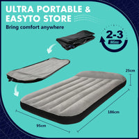 Air cushion inflatable mattress camping air cushion bed built-in pillow foldable storage suitable for home camping travel hikes