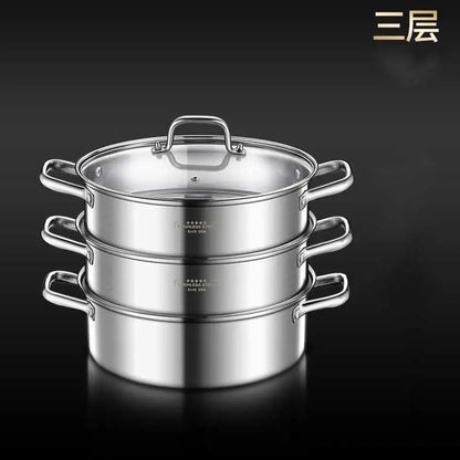 304 stainless steel thickened household steamer multi-layer induction cooker gas stove universal soup pot  food steamer