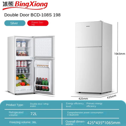 Small refrigerator Home small dormitory rental room frozen refrigeration mini double door refrigerator freezer  무선냉장고  alpicool