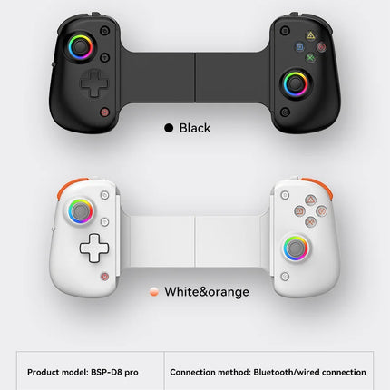 BSP D8 PRO RGB Tablet Controller Wireless Handle For Switch Game Bluetooth Stretching Joystick For P3 P4 Android IOS Gamepad