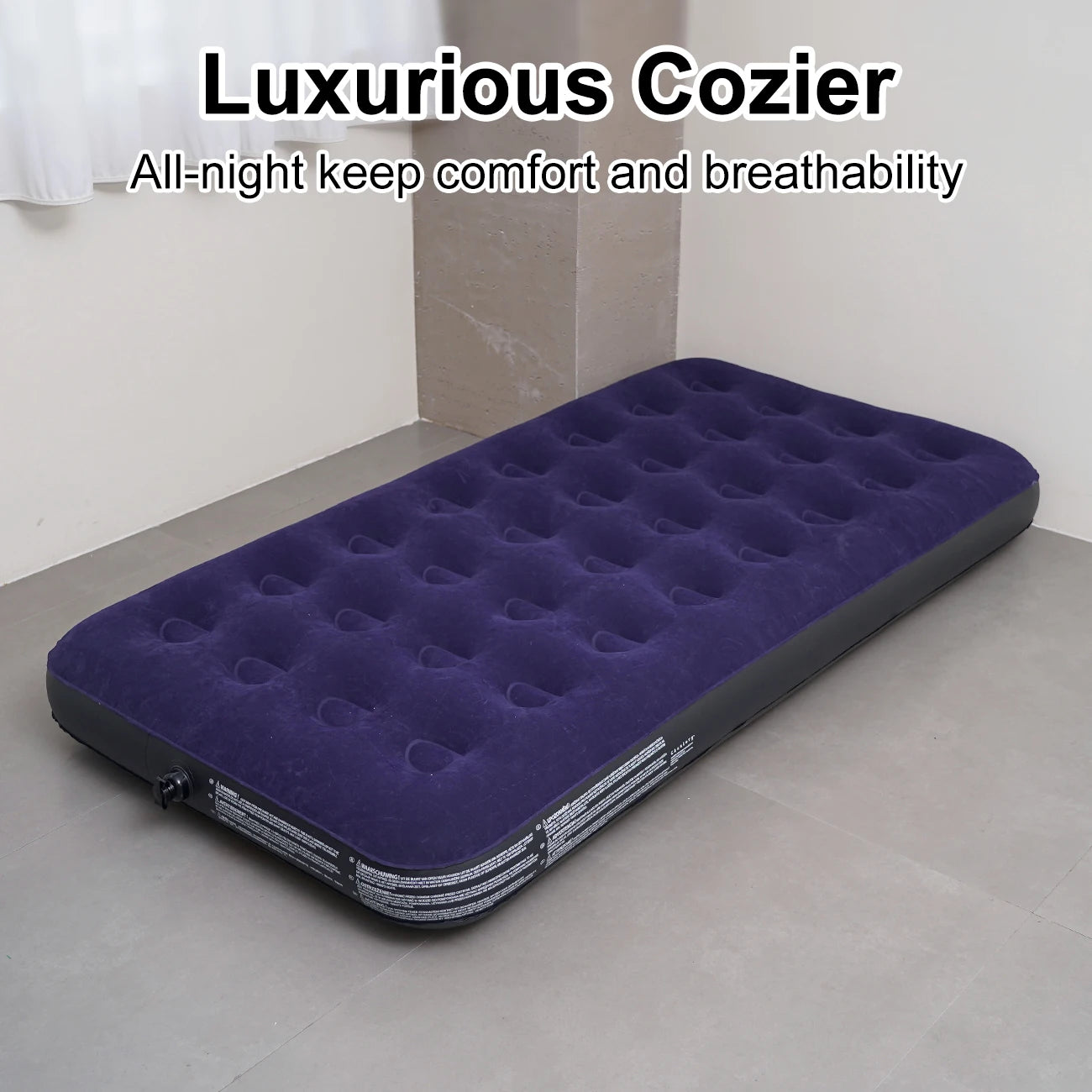 Single Size Air Mattress Inflatable Bed, Blow Up Mattress Camping Sleeping Pad