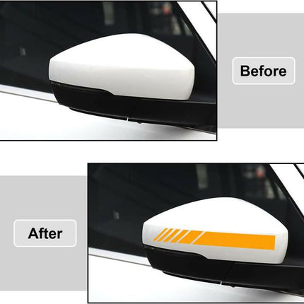 Car Rear View Mirror Stickers, Waterproof Vinyl Auto Side Rearview Mirror Stripes - 2 pcs
