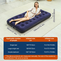 Single Size Air Mattress Inflatable Bed, Blow Up Mattress Camping Sleeping Pad