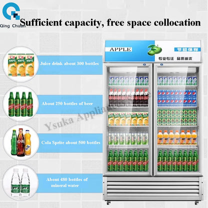 Qingchuan Display Cabinet Commercial Refrigerated Fresh Freezer Convenience Store Single Double Door Refrigerator