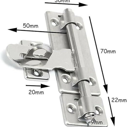 Youmei 8" Stainless Steel Barrel Bolt Latch Hasp Kit