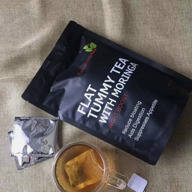 Flat Tummy Tea with Moringa – Nighttime Detox & Belly Fat Burner (28 Tea Bags)
