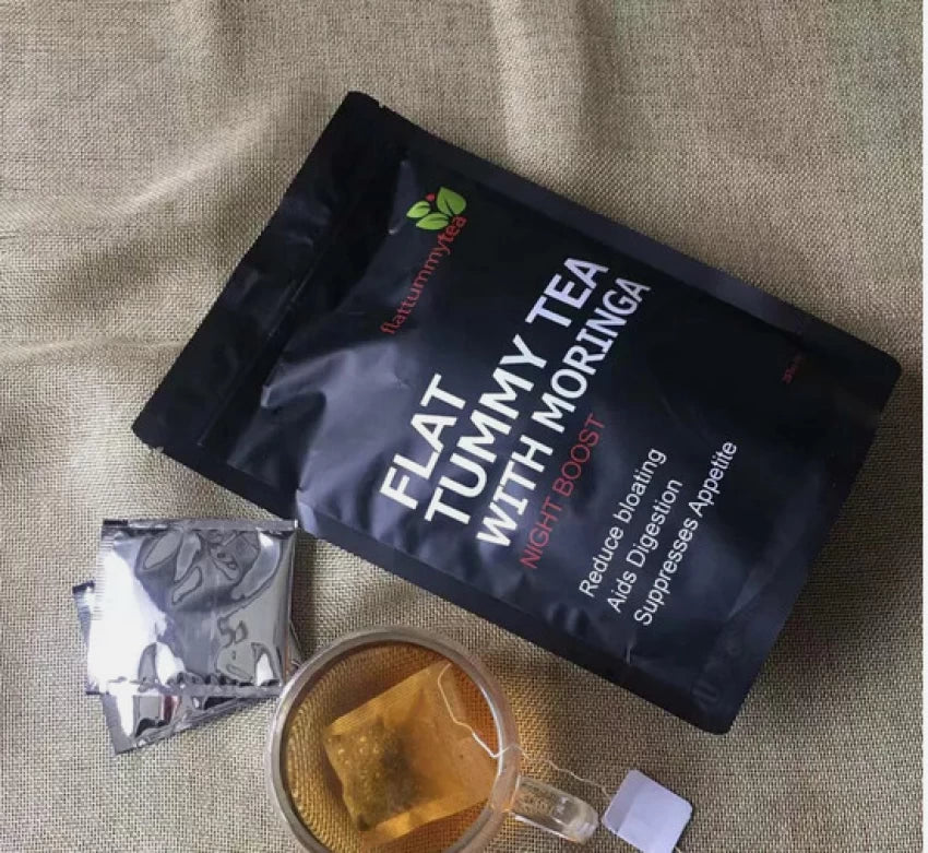 Flat Tummy Tea with Moringa – Nighttime Detox & Belly Fat Burner (28 Tea Bags)
