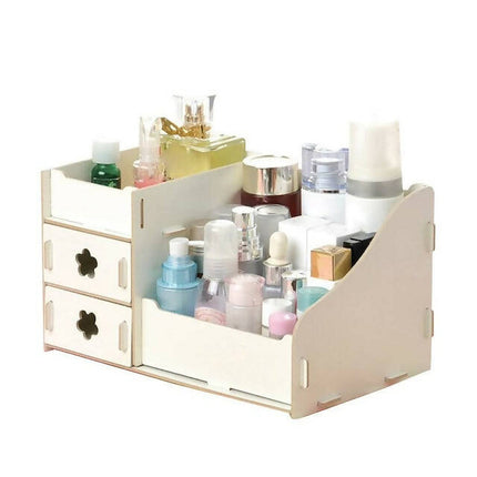 Hoomal Wooden Make Up Organizer, Rustic Makeup Vanity Tray with Size 25cm * 16cm * 15cm