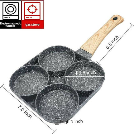 Four-hole Frying Non-stick Pan Thickened - Omelet Pan Egg Pancake Steak Pan Cooking Egg Breakfast Maker Cookware