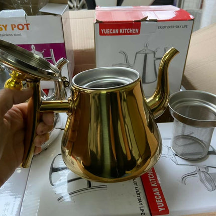 stainless steel teapot with infusion set,