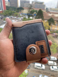 Horse collection Men's Leather Wallet Magnetic Button Pocket Case
