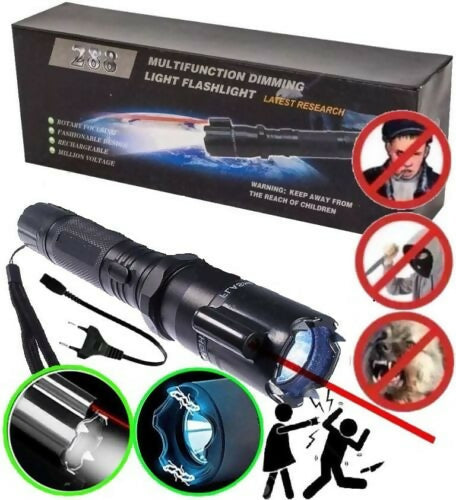 Electro Shocker Self-defense Electric Shock LED 288 Flashlight Police Laser
