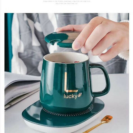Stylish Ceramic Gift Mug Set with Warmer Exclusively Packaged