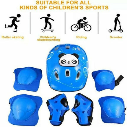 Kids Helmet/Guards Set, Kids Protective Gear Set for Skating, Cycling, Biking, Helmet Knee Elbow Wrist Pads