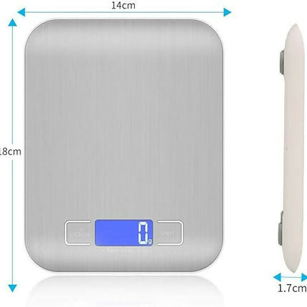 5Kg Digital Kitchen Scale – Silver/Pink