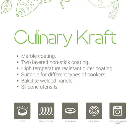 Nonstick Marble Cookware Set 12pcs – Culinary Kraft