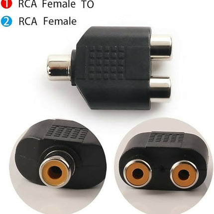 RCA Splitter 1 To 2 Female Audio Video Y Adapter