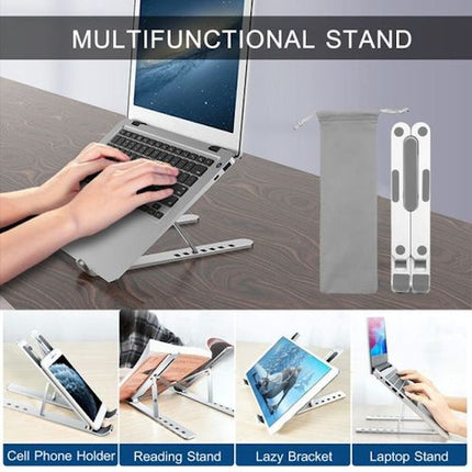 Creative Foldable Adjustable Laptop Stand Bracket, Cell Phone Holder, Reading Stand, Lazy Bracket with 7 Angle Adjustment Stand
