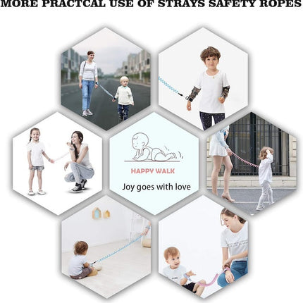 Baby Safety Harness Leash, Anti Lost Wrist Link, Leash Harness with Induction Lock, Safety Wrist Leash for Toddlers, Babies and Kids